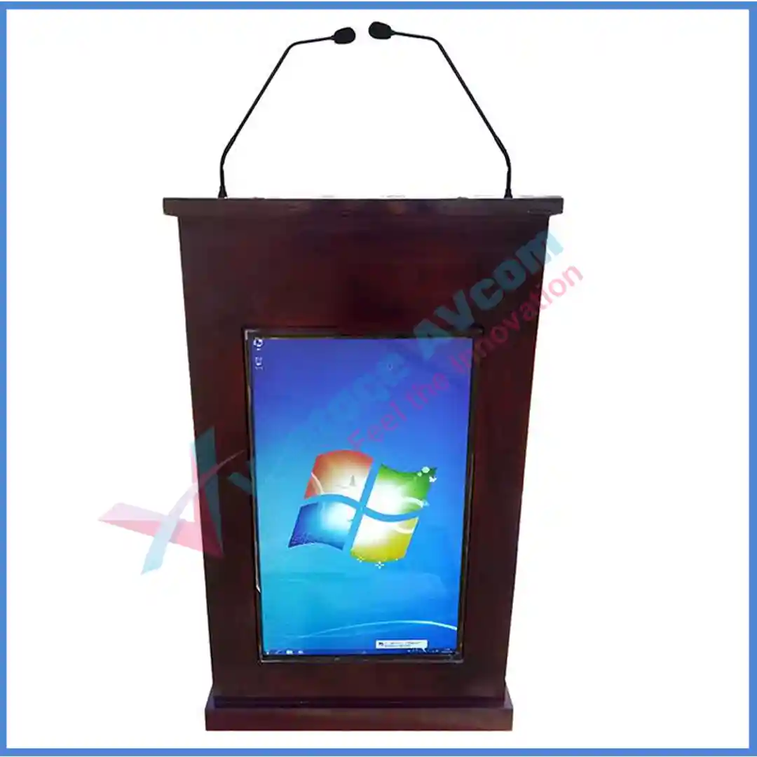 Podium with digital signage